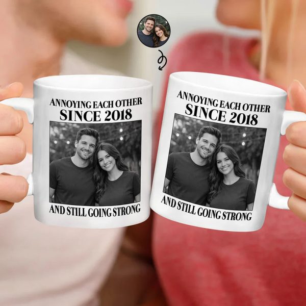 Custom Photo Vintage Annoying Each Other Since - Personalized Mug Custom Photo Vintage Annoying Each Other Since - Personalized Mug