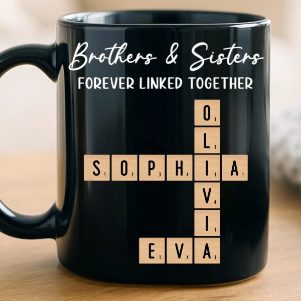 Custom Scrabble Black Mug - Personalized Christmas Birthday Gifts For Brother, Sister - Family Spelled In Joy Custom Scrabble Black Mug - Personalized Christmas Birthday Gifts For Brother, Sister - Family Spelled In Joy