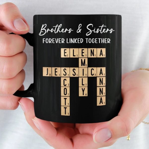 Custom Scrabble Black Mug - Personalized Christmas Birthday Gifts For Brother, Sister - Family Spelled In Joy Custom Scrabble Black Mug - Personalized Christmas Birthday Gifts For Brother, Sister - Family Spelled In Joy