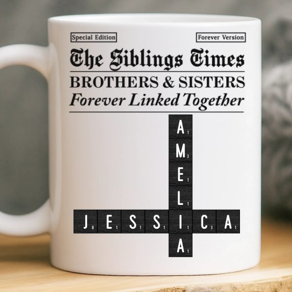 Custom Scrabble Mug - Personalized Christmas Birthday Gifts For Brother, Sister - Different Paths Same Heartbeat