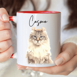 Custom Watercolor Dog Cat Pet Photo Accent Mug HA75 891804