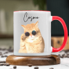 Custom Watercolor Dog Cat Pet Photo Accent Mug HA75 891804 Custom Watercolor Dog Cat Pet Photo Accent Mug HA75 891804