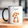 Custom Watercolor Dog Cat Pet Photo Accent Mug HA75 891804 Custom Watercolor Dog Cat Pet Photo Accent Mug HA75 891804