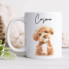 Custom Watercolor Dog Cat Pet Photo White Mug HA75 891802 Custom Watercolor Dog Cat Pet Photo White Mug HA75 891802