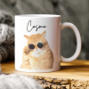 Custom Watercolor Dog Cat Pet Photo White Mug HA75 891802 Custom Watercolor Dog Cat Pet Photo White Mug HA75 891802