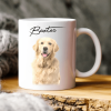 Custom Watercolor Dog Cat Pet Photo White Mug HA75 891802 Custom Watercolor Dog Cat Pet Photo White Mug HA75 891802