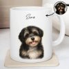 Custom Watercolor Pet Portrait Mug Perfect for Dog Lovers Custom Watercolor Pet Portrait Mug Perfect for Dog Lovers