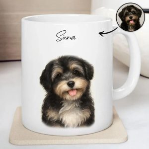 Custom Watercolor Pet Portrait Mug Perfect for Dog Lovers