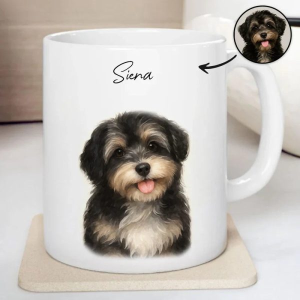 Custom Watercolor Pet Portrait Mug Perfect for Dog Lovers Custom Watercolor Pet Portrait Mug Perfect for Dog Lovers