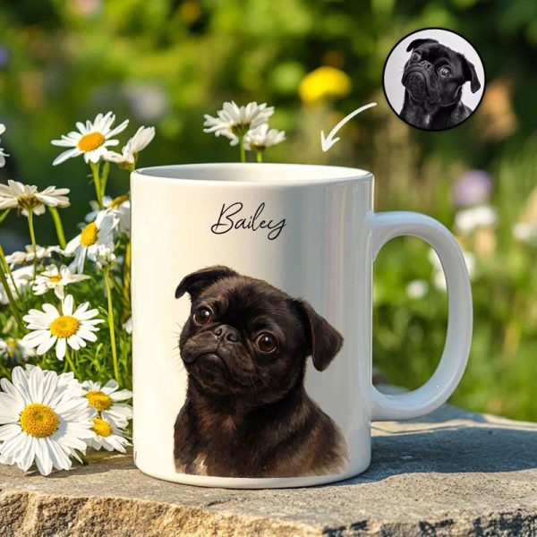 Custom Watercolor Pet Portrait Mug Perfect for Dog Lovers Custom Watercolor Pet Portrait Mug Perfect for Dog Lovers