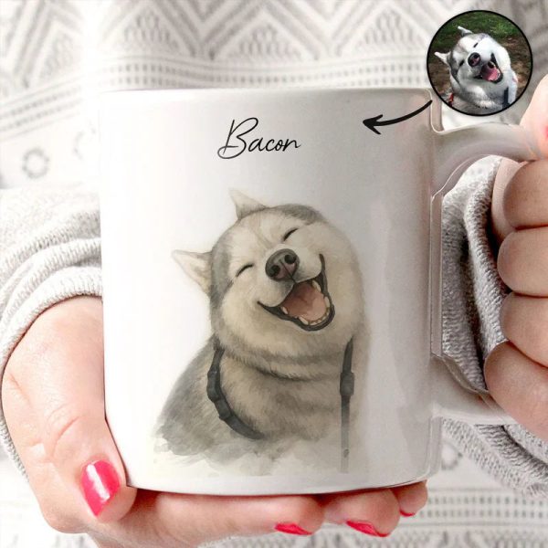 Custom Watercolor Pet Portrait Mug Perfect for Dog Lovers Custom Watercolor Pet Portrait Mug Perfect for Dog Lovers