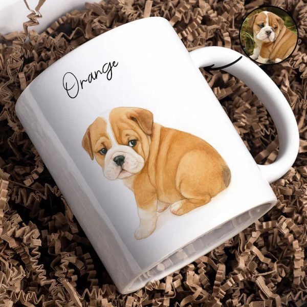 Custom Watercolor Pet Portrait Mug Perfect for Dog Lovers Custom Watercolor Pet Portrait Mug Perfect for Dog Lovers