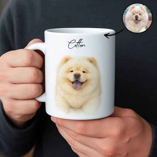 Custom Watercolor Pet Portrait Mug Perfect for Dog Lovers Custom Watercolor Pet Portrait Mug Perfect for Dog Lovers