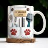 Customizable Cat Groomer Gear Design With Paw Prints And Tools - Personalized Custom Coffee Mug - CAT036_MG