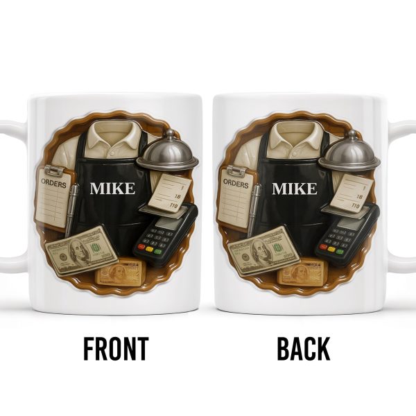 Customizable Diner Server Mug With Essential Tools - Personalized Custom Coffee Mug - FAM381_MG Customizable Diner Server Mug With Essential Tools - Personalized Custom Coffee Mug - FAM381_MG