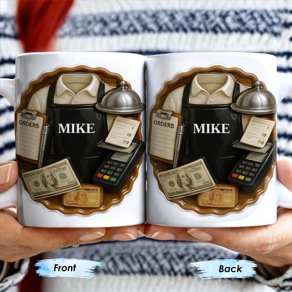 Customizable Diner Server Mug With Essential Tools - Personalized Custom Coffee Mug - FAM381_MG Customizable Diner Server Mug With Essential Tools - Personalized Custom Coffee Mug - FAM381_MG
