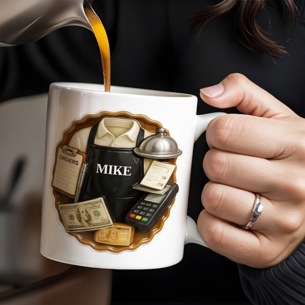 Customizable Diner Server Mug With Essential Tools - Personalized Custom Coffee Mug - FAM381_MG Customizable Diner Server Mug With Essential Tools - Personalized Custom Coffee Mug - FAM381_MG