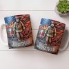 Customizable Firefighter With Fire Truck and American Flag - Personalized Custom Coffee Mug - FIF056_MG