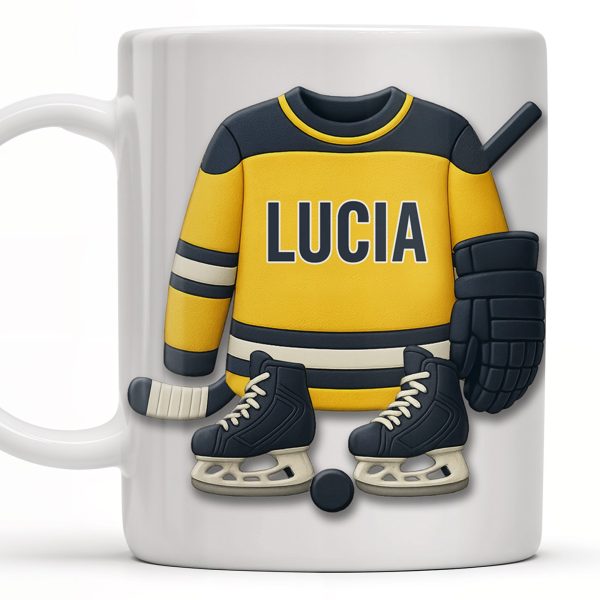 Customizable Hockey Jersey and Ice Skates Design - Personalized Custom Coffee Mug - SPORT008_MG Customizable Hockey Jersey and Ice Skates Design - Personalized Custom Coffee Mug - SPORT008_MG