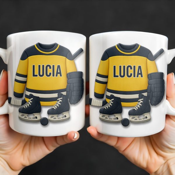 Customizable Hockey Jersey and Ice Skates Design - Personalized Custom Coffee Mug - SPORT008_MG Customizable Hockey Jersey and Ice Skates Design - Personalized Custom Coffee Mug - SPORT008_MG