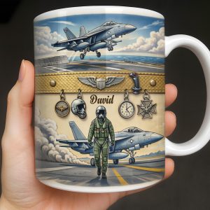 Customizable Military Pilot And Jets Theme - Personalized Custom Coffee Mug - JBS104_MG