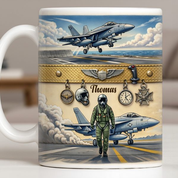 Customizable Military Pilot And Jets Theme - Personalized Custom Coffee Mug - JBS104_MG Customizable Military Pilot And Jets Theme - Personalized Custom Coffee Mug - JBS104_MG