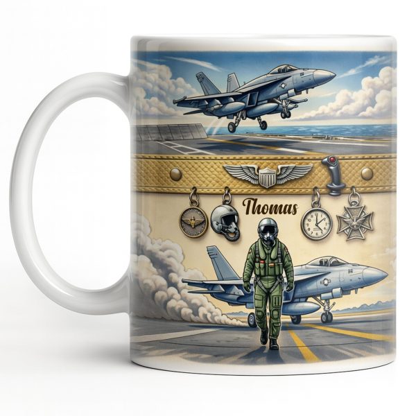 Customizable Military Pilot And Jets Theme - Personalized Custom Coffee Mug - JBS104_MG Customizable Military Pilot And Jets Theme - Personalized Custom Coffee Mug - JBS104_MG