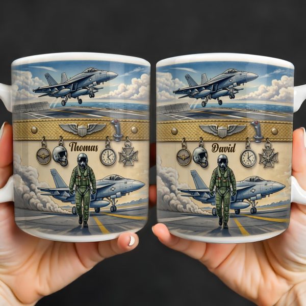 Customizable Military Pilot And Jets Theme - Personalized Custom Coffee Mug - JBS104_MG Customizable Military Pilot And Jets Theme - Personalized Custom Coffee Mug - JBS104_MG