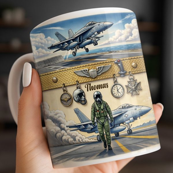 Customizable Military Pilot And Jets Theme - Personalized Custom Coffee Mug - JBS104_MG Customizable Military Pilot And Jets Theme - Personalized Custom Coffee Mug - JBS104_MG