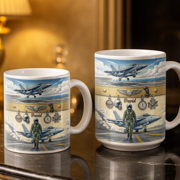 Customizable Military Pilot And Jets Theme - Personalized Custom Coffee Mug - JBS104_MG Customizable Military Pilot And Jets Theme - Personalized Custom Coffee Mug - JBS104_MG