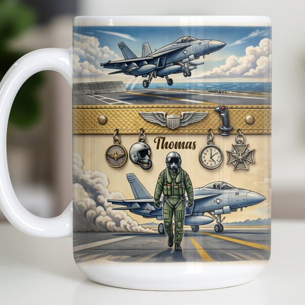 Customizable Military Pilot And Jets Theme - Personalized Custom Coffee Mug - JBS104_MG Customizable Military Pilot And Jets Theme - Personalized Custom Coffee Mug - JBS104_MG