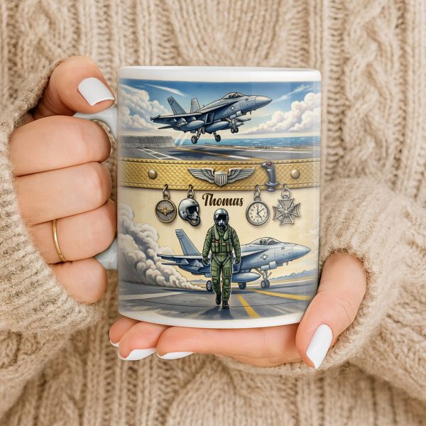 Customizable Military Pilot And Jets Theme - Personalized Custom Coffee Mug - JBS104_MG Customizable Military Pilot And Jets Theme - Personalized Custom Coffee Mug - JBS104_MG