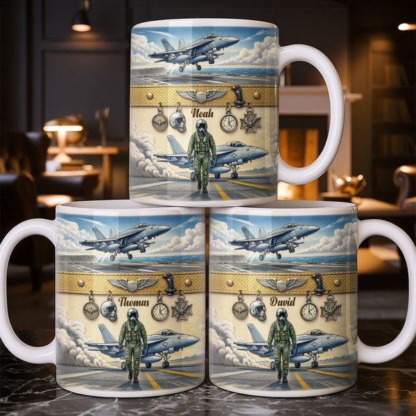 Customizable Military Pilot And Jets Theme - Personalized Custom Coffee Mug - JBS104_MG Customizable Military Pilot And Jets Theme - Personalized Custom Coffee Mug - JBS104_MG