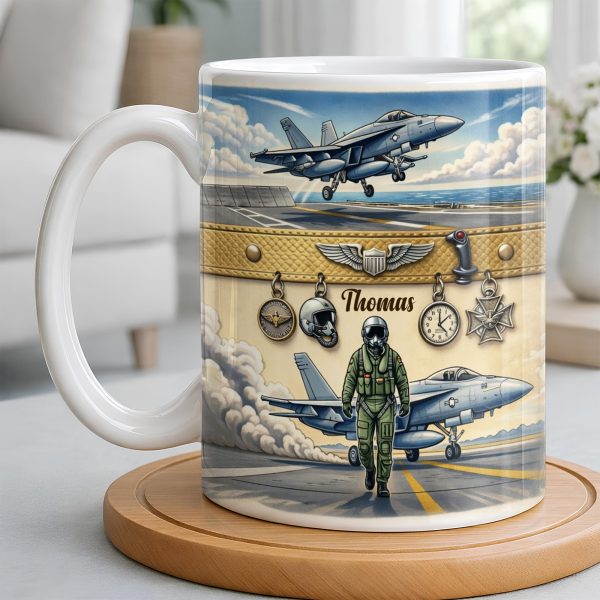 Customizable Military Pilot And Jets Theme - Personalized Custom Coffee Mug - JBS104_MG Customizable Military Pilot And Jets Theme - Personalized Custom Coffee Mug - JBS104_MG