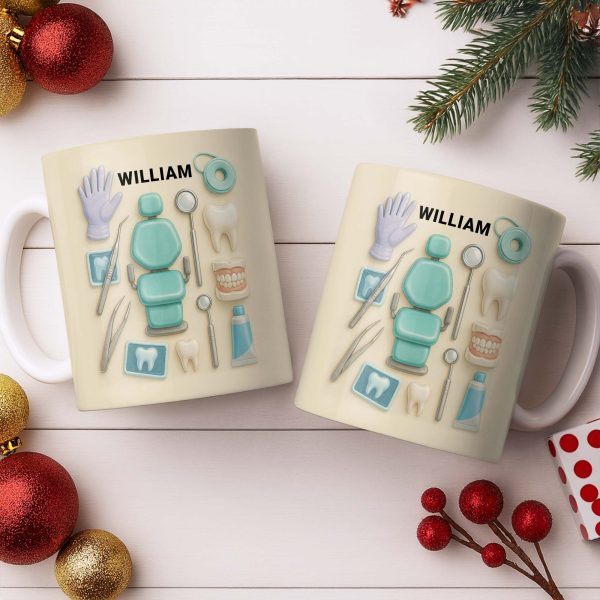 Customizable Name Dental Essentials Mug - Personalized Custom Coffee Mug - DOC072_MG Customizable Name Dental Essentials Mug - Personalized Custom Coffee Mug - DOC072_MG