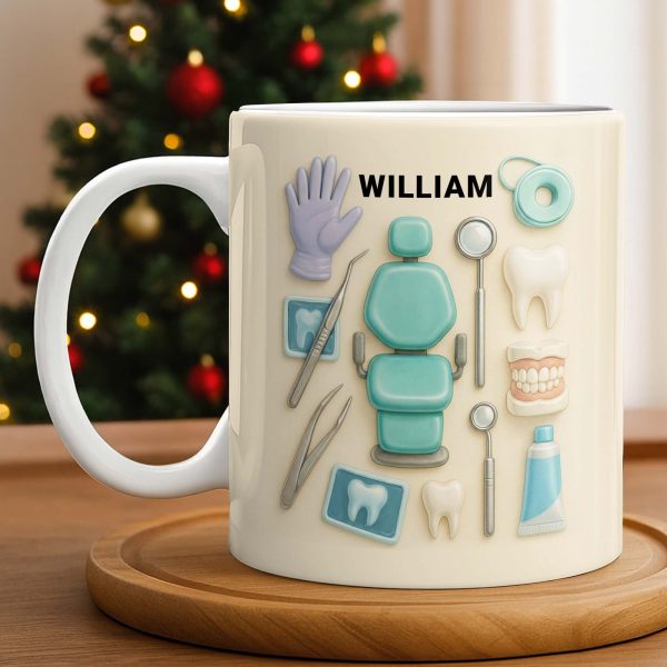 Customizable Name Dental Essentials Mug - Personalized Custom Coffee Mug - DOC072_MG Customizable Name Dental Essentials Mug - Personalized Custom Coffee Mug - DOC072_MG