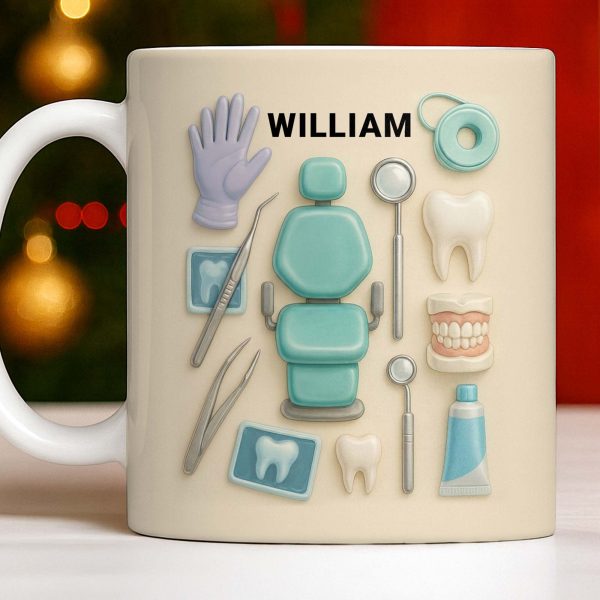 Customizable Name Dental Essentials Mug - Personalized Custom Coffee Mug - DOC072_MG Customizable Name Dental Essentials Mug - Personalized Custom Coffee Mug - DOC072_MG