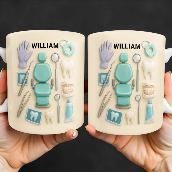 Customizable Name Dental Essentials Mug - Personalized Custom Coffee Mug - DOC072_MG Customizable Name Dental Essentials Mug - Personalized Custom Coffee Mug - DOC072_MG