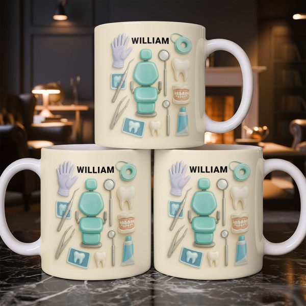 Customizable Name Dental Essentials Mug - Personalized Custom Coffee Mug - DOC072_MG Customizable Name Dental Essentials Mug - Personalized Custom Coffee Mug - DOC072_MG