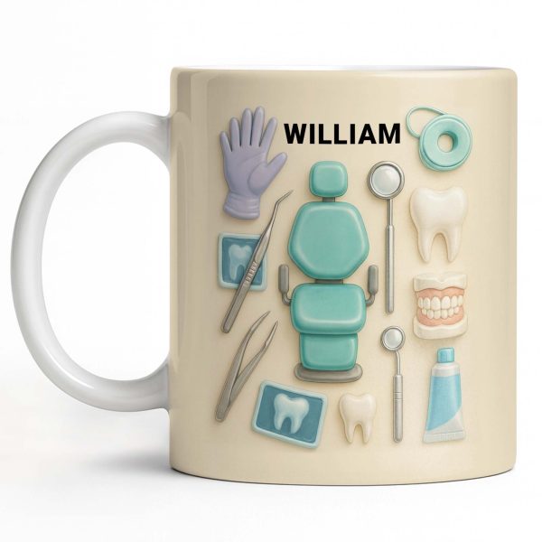 Customizable Name Dental Essentials Mug - Personalized Custom Coffee Mug - DOC072_MG Customizable Name Dental Essentials Mug - Personalized Custom Coffee Mug - DOC072_MG