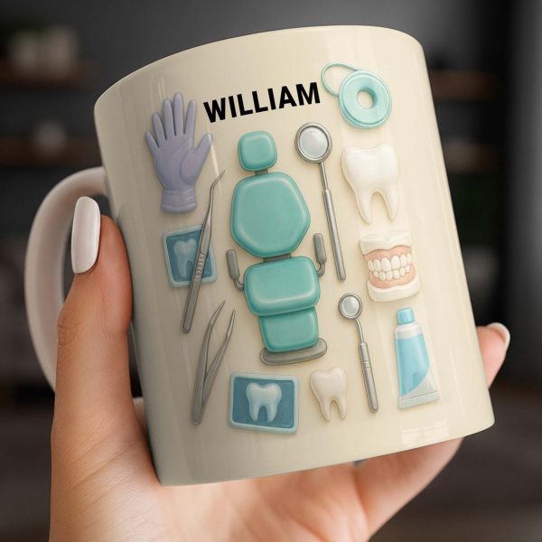 Customizable Name Dental Essentials Mug - Personalized Custom Coffee Mug - DOC072_MG Customizable Name Dental Essentials Mug - Personalized Custom Coffee Mug - DOC072_MG