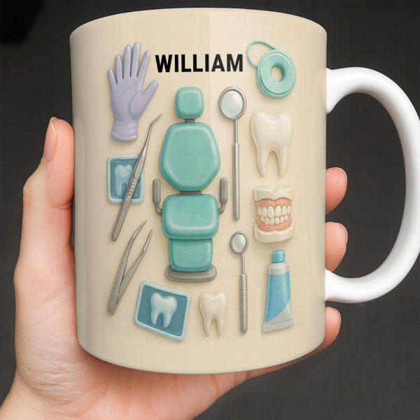 Customizable Name Dental Essentials Mug - Personalized Custom Coffee Mug - DOC072_MG Customizable Name Dental Essentials Mug - Personalized Custom Coffee Mug - DOC072_MG