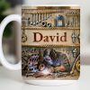 Customizable Name, Tools And Gears - Personalized Custom Coffee Mug - JBS107_MG Customizable Name, Tools And Gears - Personalized Custom Coffee Mug - JBS107_MG