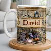 Customizable Name, Tools And Gears - Personalized Custom Coffee Mug - JBS107_MG Customizable Name, Tools And Gears - Personalized Custom Coffee Mug - JBS107_MG