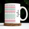 Customizable Name With Festive Light Strings - Personalized Custom Coffee Mug - XMAS155_MG Customizable Name With Festive Light Strings - Personalized Custom Coffee Mug - XMAS155_MG