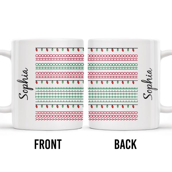 Customizable Name With Festive Light Strings - Personalized Custom Coffee Mug - XMAS155_MG Customizable Name With Festive Light Strings - Personalized Custom Coffee Mug - XMAS155_MG