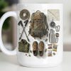 Customize Essential Outdoor Adventure Gear Backpack, Boots, Map - Personalized Custom Coffee Mug - HOB048_MG Customize Essential Outdoor Adventure Gear Backpack, Boots, Map - Personalized Custom Coffee Mug - HOB048_MG