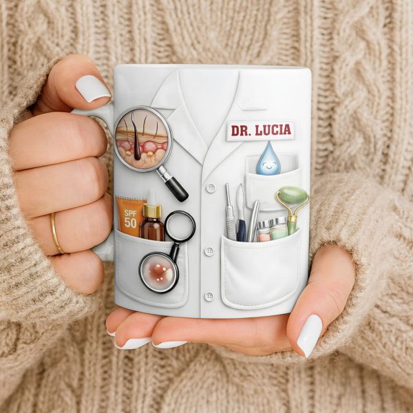Customize With Name and Specialty, Doctor's Coat and Medical Equipment - Personalized Custom Coffee Mug - DOC100_MG Customize With Name and Specialty, Doctor's Coat and Medical Equipment - Personalized Custom Coffee Mug - DOC100_MG