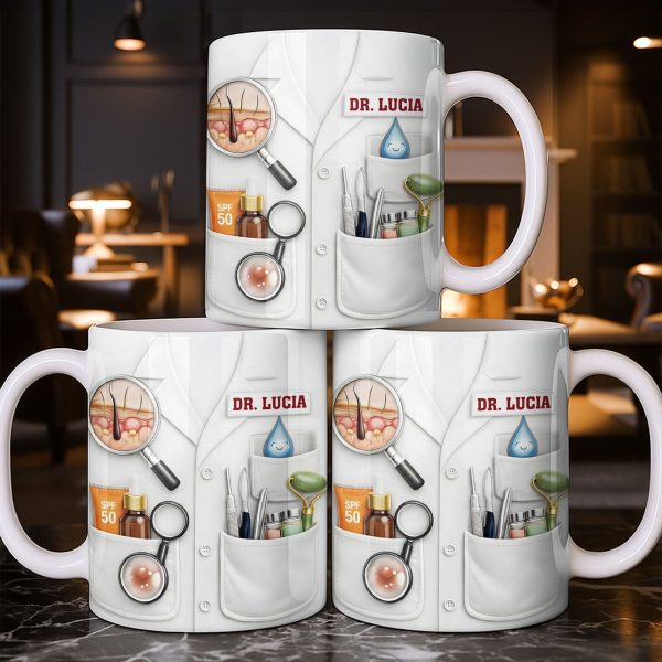 Customize With Name and Specialty, Doctor's Coat and Medical Equipment - Personalized Custom Coffee Mug - DOC100_MG Customize With Name and Specialty, Doctor's Coat and Medical Equipment - Personalized Custom Coffee Mug - DOC100_MG