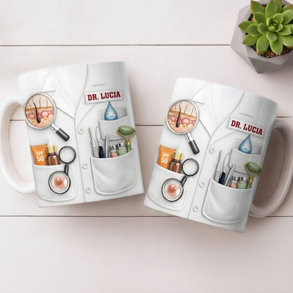 Customize With Name and Specialty, Doctor's Coat and Medical Equipment - Personalized Custom Coffee Mug - DOC100_MG Customize With Name and Specialty, Doctor's Coat and Medical Equipment - Personalized Custom Coffee Mug - DOC100_MG